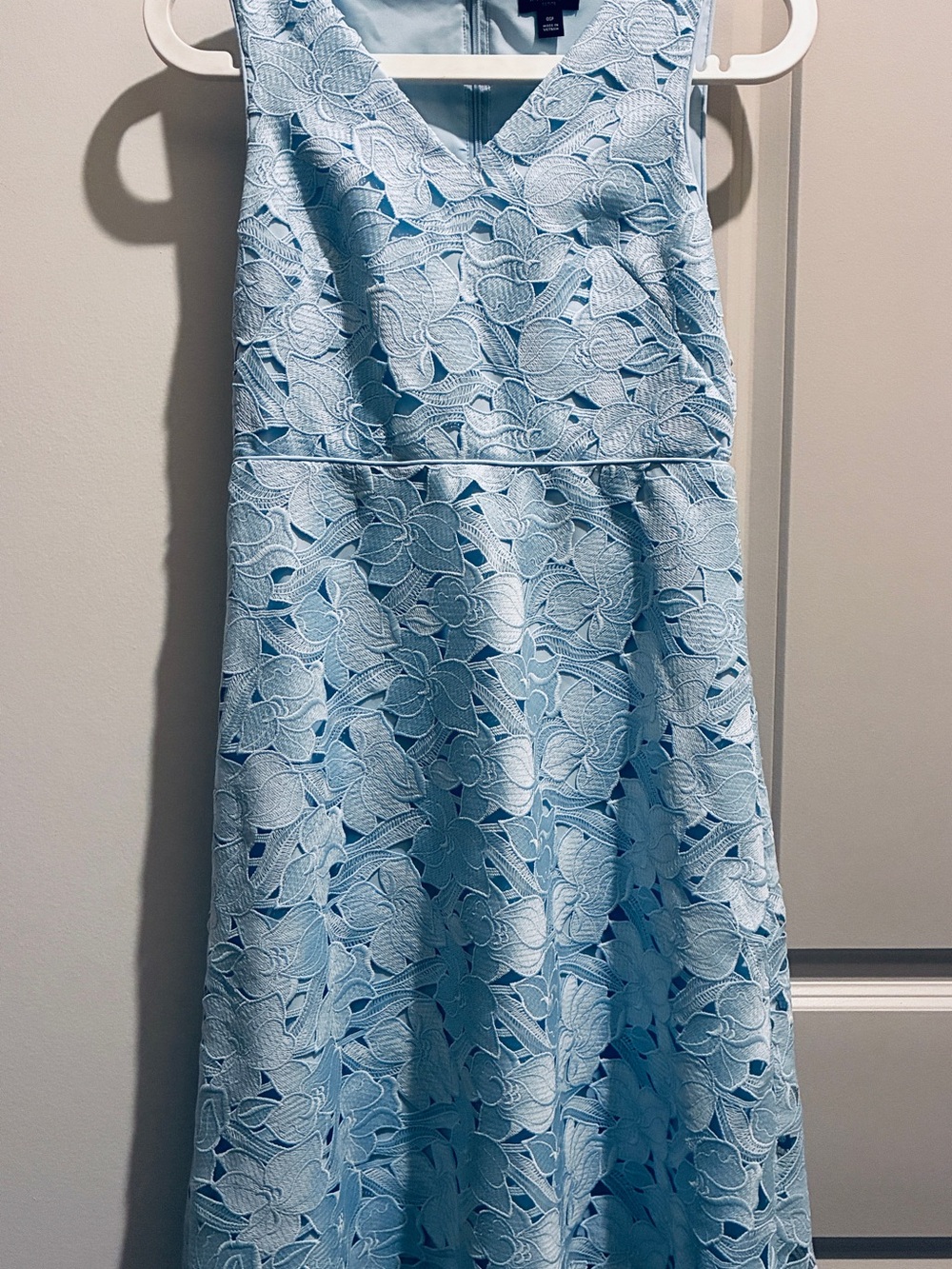 Ann Taylor Light Blue Lace Midi Dress